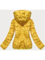 Žlutá krátká oboustranná dámská bunda pro přechodné období (M832A) Žlutá krátká oboustranná dámská bunda pro přechodné období (M832A)