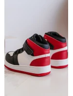 Dětské vysoké sportovní boty bílo-červené Teredite