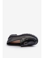 Dětské polobotky mokasíny s ozdobou Černé Elvilda