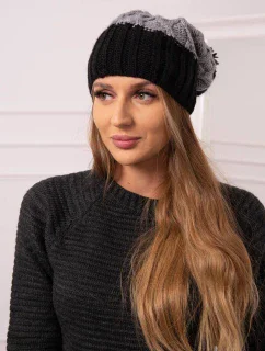 Milano fleecová čepice K203 tmavě šedá+černá