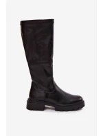 Dámské kozačky z ekologické kůže Černé Oceana