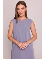 S408 Šaty bez rukávů - holubičí šedá