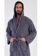 Pánský župan s kapucí Proužek