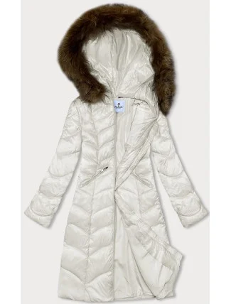 Dámská prošívaná bunda v barvě ecru pro přechodné období Glakate (LU-2201)