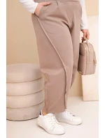 Dámské bavlněné kalhoty Plus Size volného střihu s vysokým pasem fango