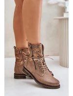 Dámské boty pracovní zateplené na zip tmavě béžové Liletta