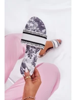 Vzory Ploché Dámské Pantofle Bílé Leysi