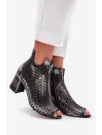 Kožené Krajky Botky Maciejka 05420-01 Černé
