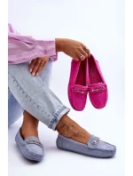 Dámské klasické semišové mokasíny modré Corinell