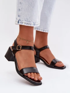 Dámské ekokůže sandály na klínu Černé Sabela