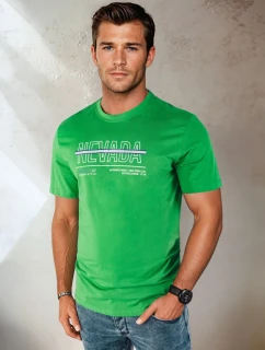 Pánské zelené tričko s potiskem FashionStreet RX5438