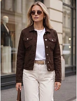 Dámská džínová přechodová bunda, hnědá, FashionStreet TY5902 Dámská džínová přechodová bunda, hnědá, FashionStreet TY5902