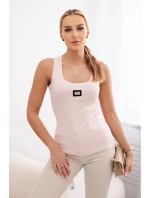 Žebrovaná halenka s blůzou pudrově růžová Žebrovaná halenka s blůzou pudrově růžová