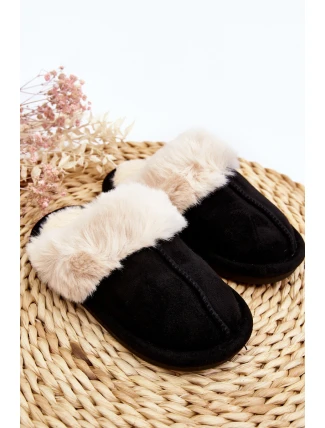 Dětské Pantofle S Kožešinou Černé Befana