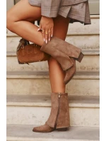 Dámské kozačky s vyvýšenou manžetou Vinceza 16516 – béžové