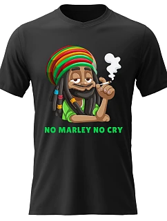 Pánské bavlněné tričko s potiskem - BOB MARLEY - černé