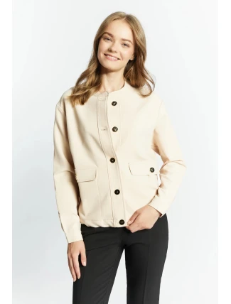 Dámská elegantní mikina s knoflíky 1110-015 Béžová - Monnari Dámská elegantní mikina s knoflíky 1110-015 Béžová - Monnari