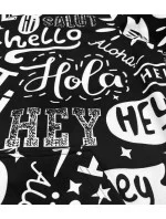 Černá pánská "klokaní" mikina s potiskem (8B1150-1)