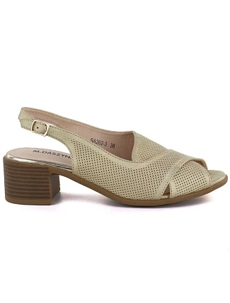 Dámské pohodlné zlaté sandály na jehlovém podpatku M.Daszynski SA262-3