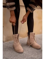 Dámské Zateplené Kotníkové Boty Workery Na Zip Béžové Mivael Dámské Zateplené Kotníkové Boty Workery Na Zip Béžové Mivael