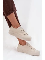 Dámské trampky na platformě LEE ISLA C WOMEN LOW – béžové