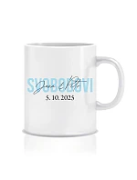Personalizovaný klasický bílý keramický hrníček 300 ml se jmény novomanželů Personalizovaný klasický bílý keramický hrníček 300 ml se jmény novomanželů