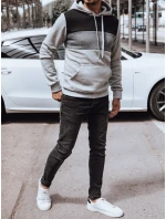 Pánská mikina s kapucí světle šedá FashionStreet BX5830