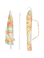 PLÁŽOVÝ A ZAHRADNÍ SLUNEČNÍK 160 CM ORANŽOVÝ A ZELENÝ