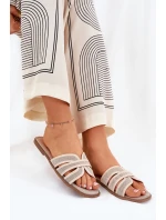 Klasické Dámské Plážové Pantofle Béžové Scazze