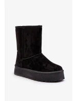 Černé dámské boty do sněhu Abrams s kožíškem