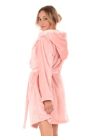 Dámský župan Flora s kapucí krátký 4856 3050 růžová perla - Vestis Dámský župan Flora s kapucí krátký 4856 3050 růžová perla - Vestis