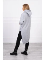 Zateplená mikina s bočními rozparky šedá Zateplená mikina s bočními rozparky šedá