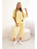 Bavlněný komplet halenka + kalhoty citrit