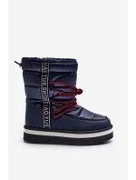 Dámské sněhule s vázáním v modré barvě Lilara