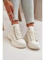 Dámské Tenisky Na Platformě Eko Kůže Big Star OO274064 Bílé