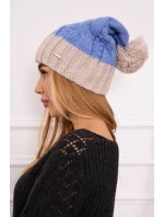 Paris fleecová čepice K212 modrá+béžová