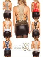 Sexy Partytop s výšivkou  - KouCla