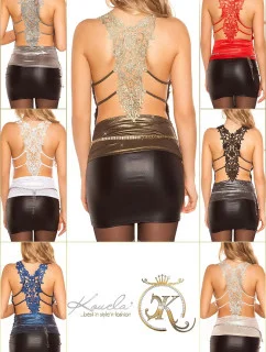 Sexy Partytop s výšivkou  - KouCla