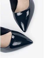 Praktické tmavě modré  lodičky dámské na jehlovém podpatku