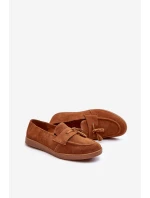 Mužské semišové loafers polobotky Zazoo 1566 hnědé Mužské semišové loafers polobotky Zazoo 1566 hnědé