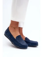 Dámské modré semišové mokasíny S.Barski LR755