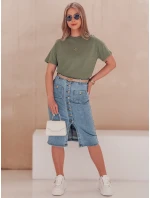 Dámské tričko FLORTA tmavě zelené FashionStreet RY2556