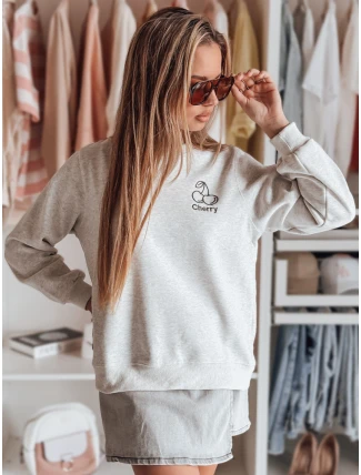 Dámská oversize mikina s výšivkou CHERSOFT šedá FashionStreet BY1402