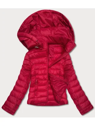 Červená dámská prošívaná bunda pro přechodné období (23M9001-275) Červená dámská prošívaná bunda pro přechodné období (23M9001-275)