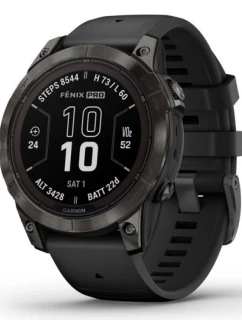 Garmin Fenix 7 Pro 47mm Sapphire Solar Carbon Gray DLC Titanium s černým řemínkem