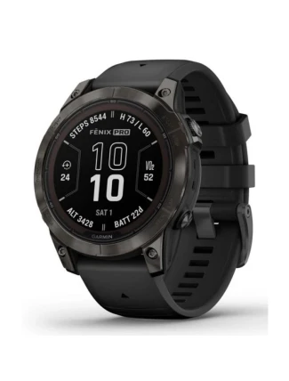 Garmin Fenix 7 Pro 47mm Sapphire Solar Carbon Gray DLC Titanium s černým řemínkem