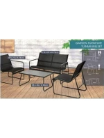 SADA ZAHRADNÍHO NÁBYTKU 4 KUSY ČERNÁ