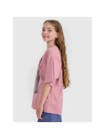 Dívčí tričko oversize s potiskem 4F 4FJRAW25TTSHF2936-54S
