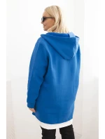 Dámská mikina zateplená Plus Size s kapucí a výstřihem do V chaberová Dámská mikina zateplená Plus Size s kapucí a výstřihem do V chaberová