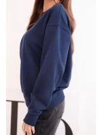 Dámská mikina s okrouhlým výstřihem basic z bavlny modrá